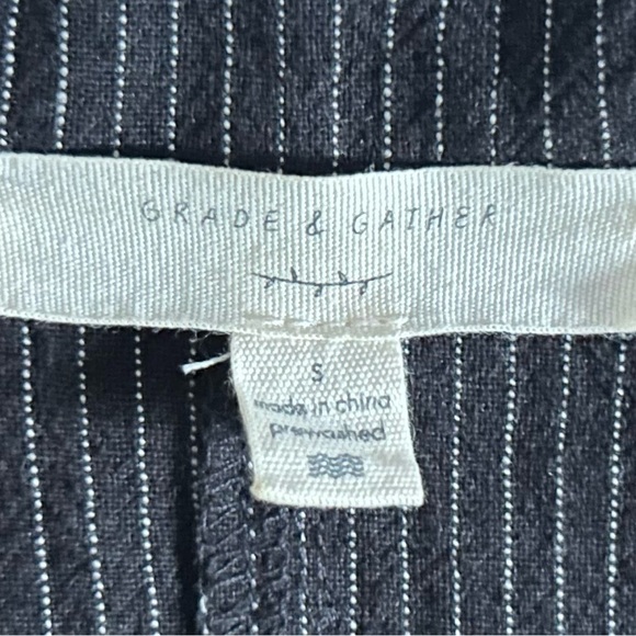“Grade and Gather” Pinstriped cotton/linen oversized long blazer. - Picture 6 of 7